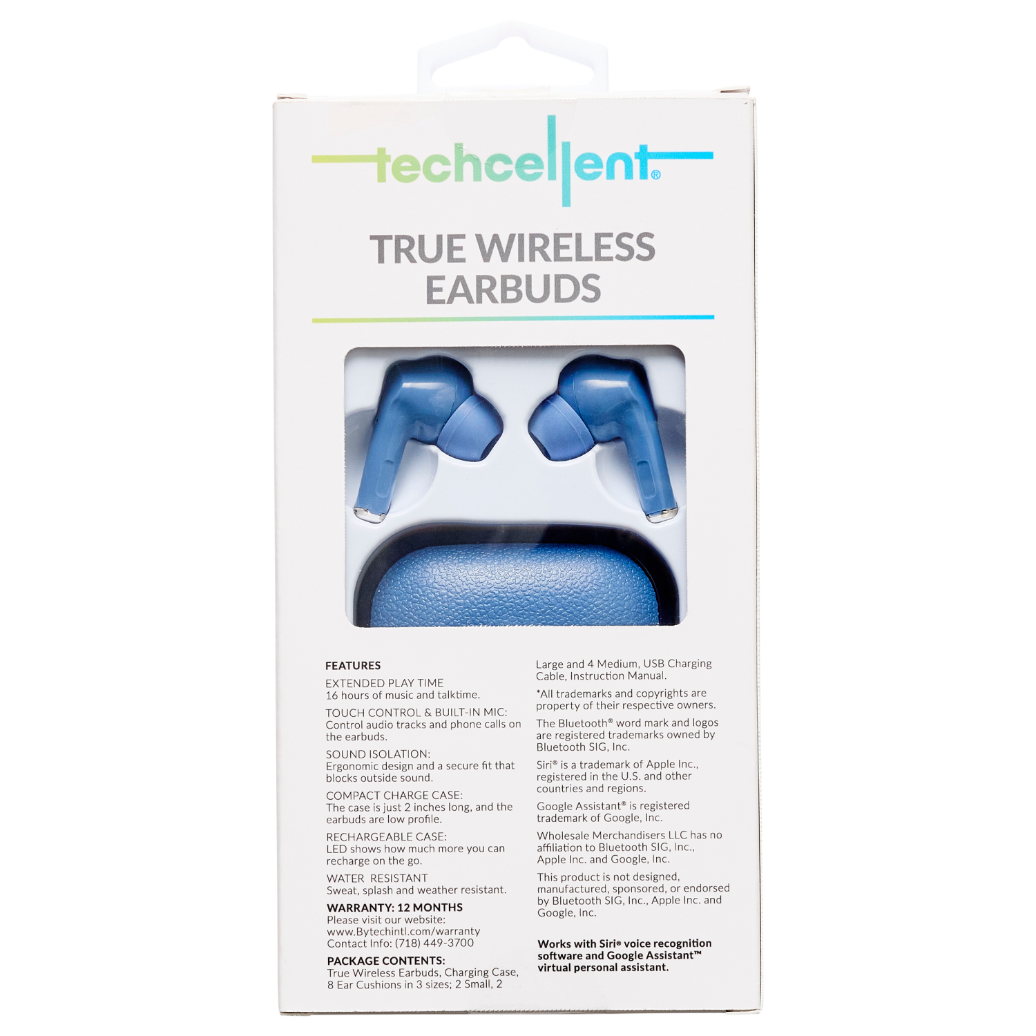 slide 2 of 3, Techcellent TWS stick ear bud Navy, 1 ct