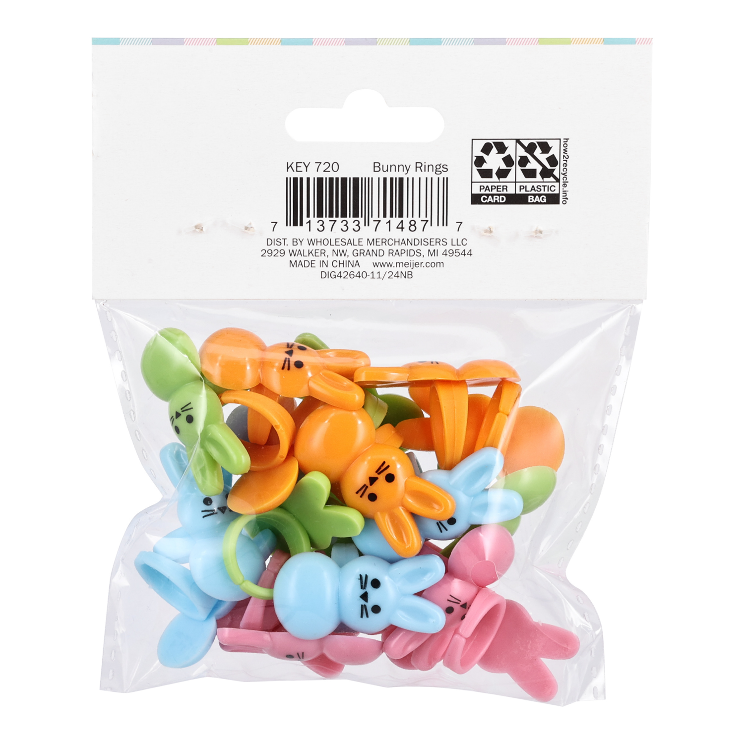 slide 3 of 4, Meijer Corporate Seasonal Easter Bunny Rings, 16 ct