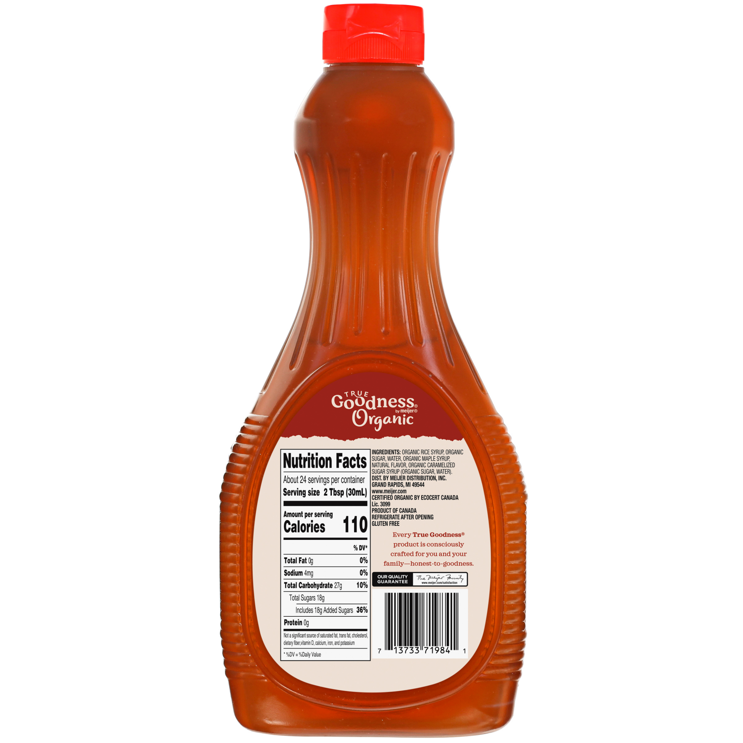 slide 2 of 2, True Goodness Organic Pancake & Waffle Syrup, 24 oz