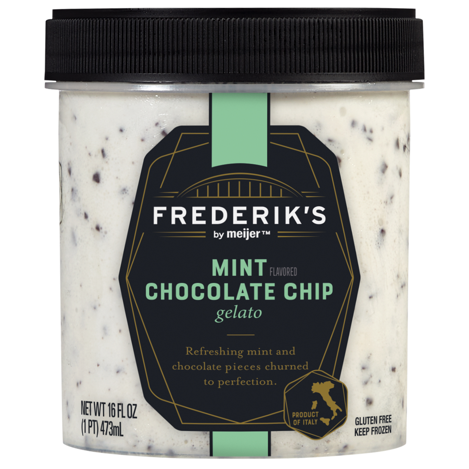 slide 1 of 2, FREDERIKS BY MEIJER Frederik's by Meijer Mint Chocolate Chip Gelato, 16 oz