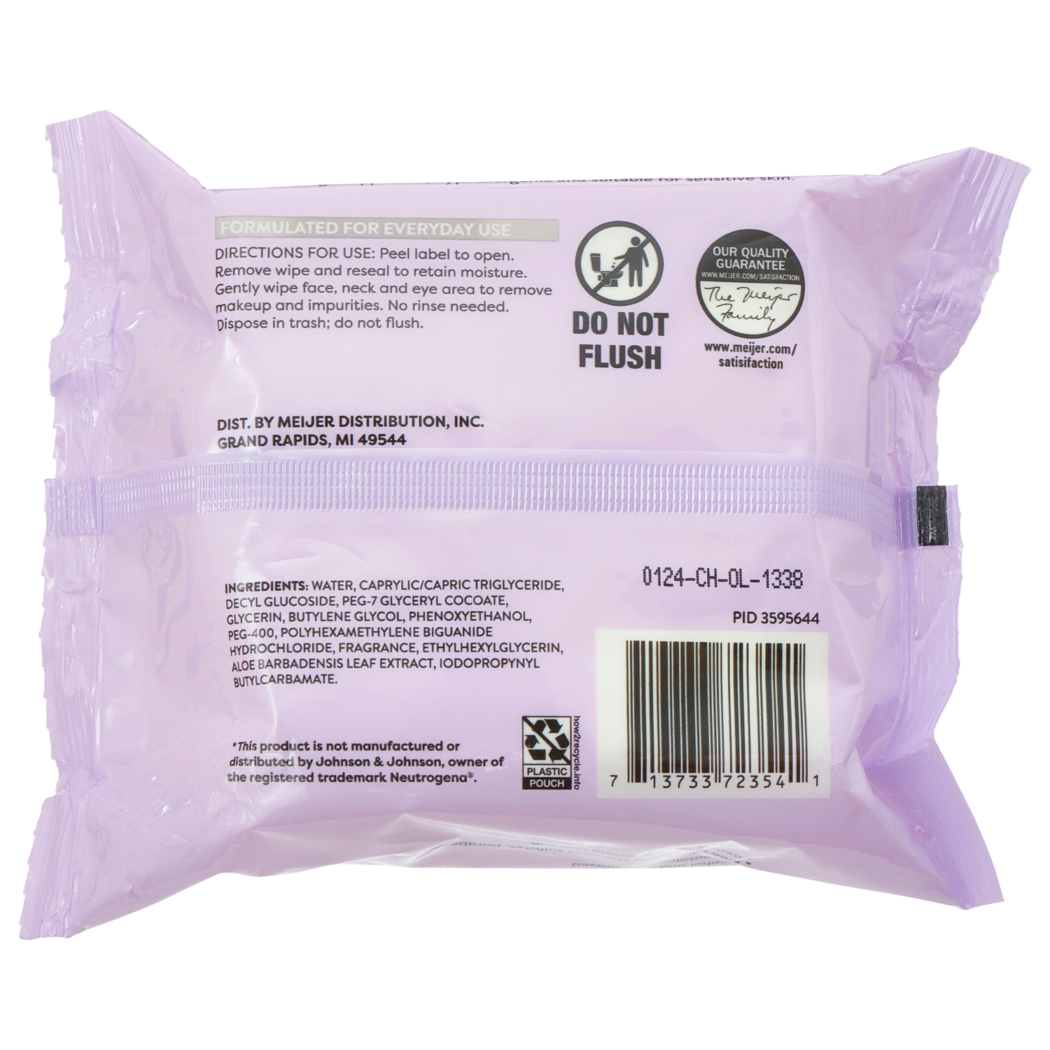 slide 2 of 8, MEIJER MAKEUP RMVR WIPE NIGHT CALMING, 25 ct