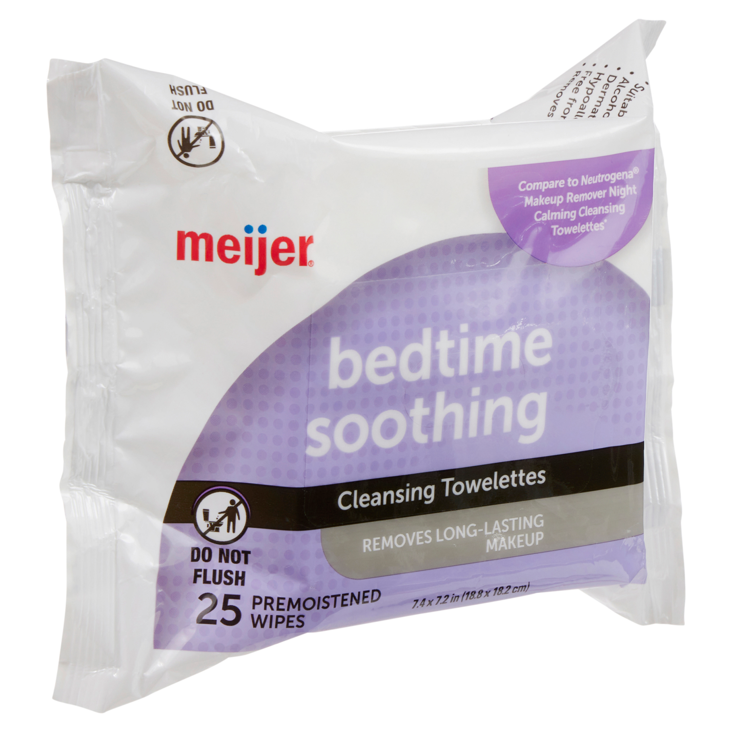 slide 7 of 8, MEIJER MAKEUP RMVR WIPE NIGHT CALMING, 25 ct