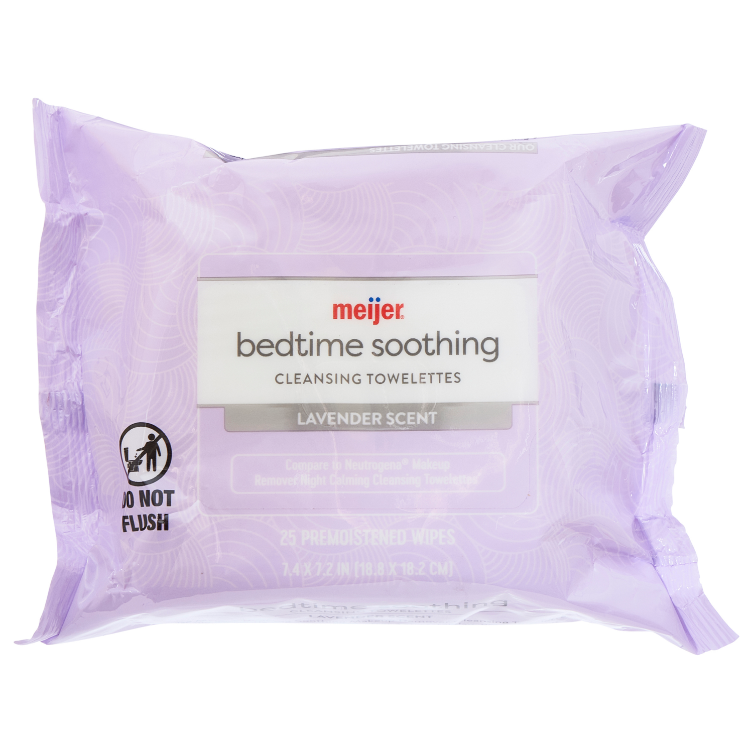 slide 1 of 8, MEIJER MAKEUP RMVR WIPE NIGHT CALMING, 25 ct