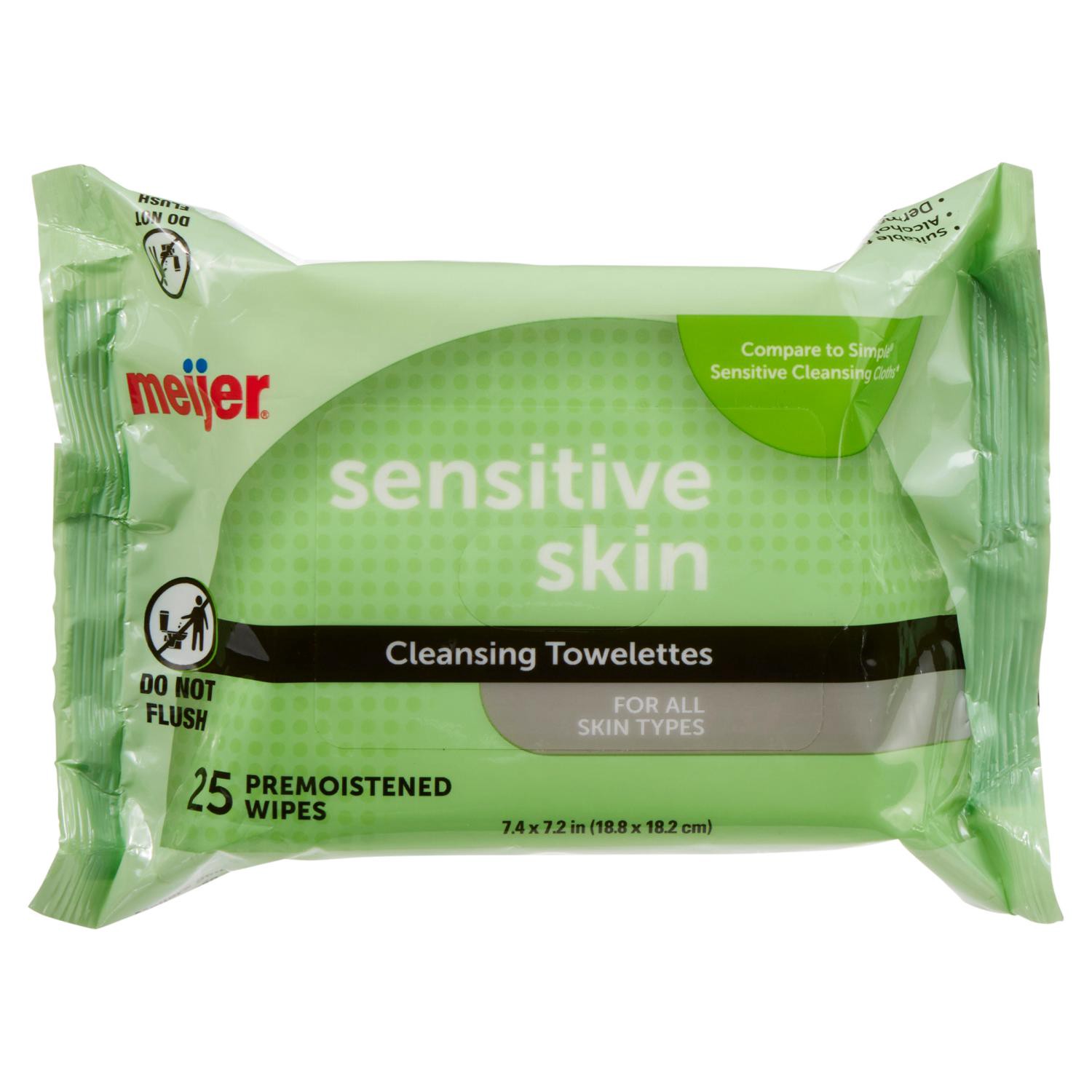 slide 1 of 8, Sensitive Skin Cleansing Towelettes, Fragrance Free, 25 Ct, 25 ct