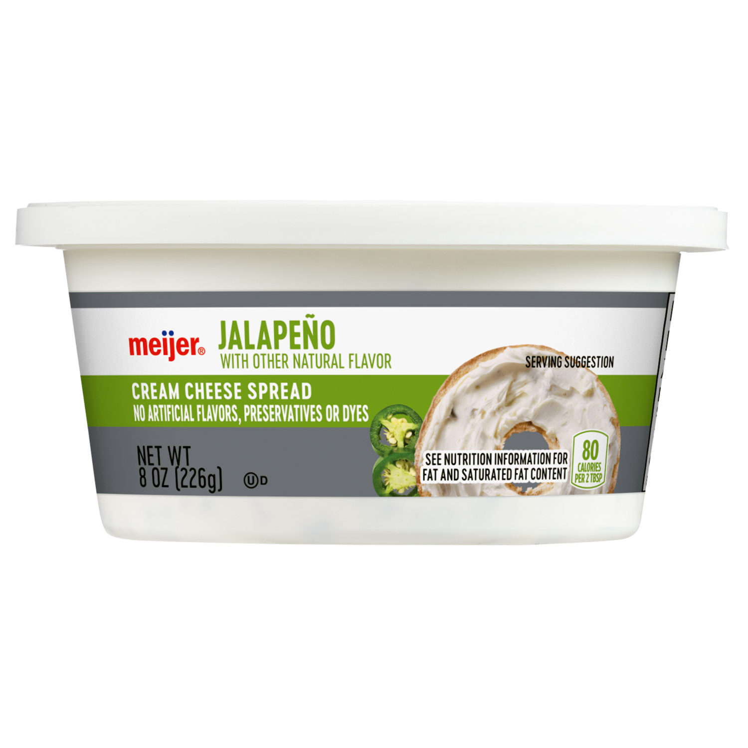 slide 1 of 2, Meijer Jalapeno Cream Cheese Spread, 8 oz