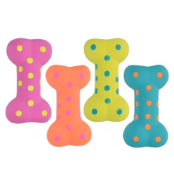 Meijer Polka-Dot Latex Bone Dog Toy 4" In Assorted Colors