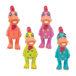 Meijer 5.5" Latex Polka-Dot Chicken Dog Toy In Assorted Colors