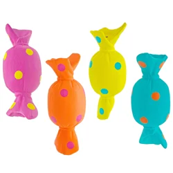 Meijer 4" Latex Polka Dot Candy Dog Toy In Assorted Colors