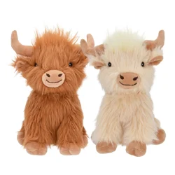 Meijer 8" Shaggy Highland Cow Dog Toy
