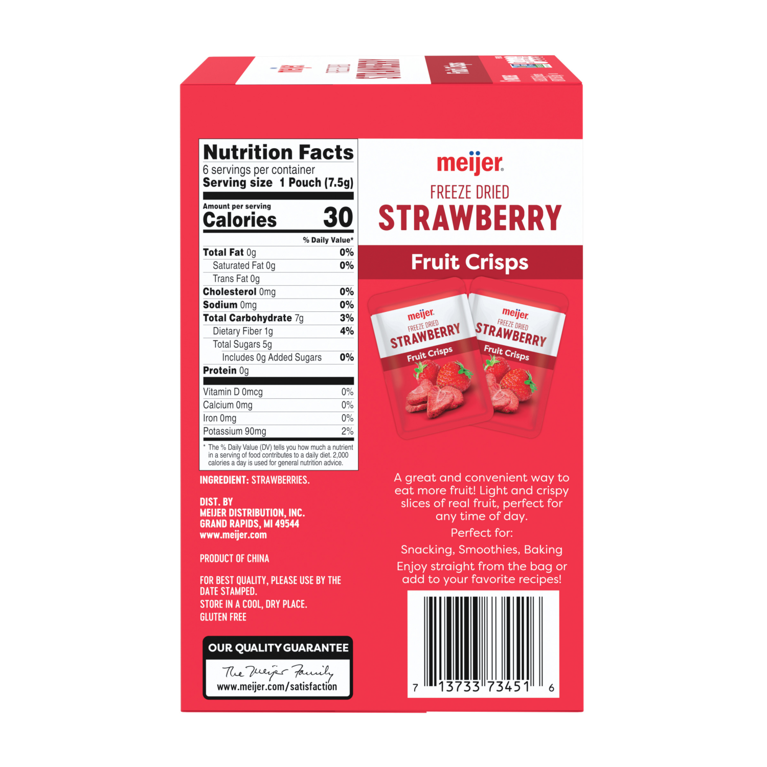slide 4 of 5, Meijer Freeze-Dried Strawberry Fruit Crisps 6 Pack, 6 ct