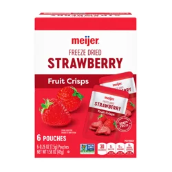 Meijer Freeze-Dried Strawberry Fruit Crisps 6 Pack