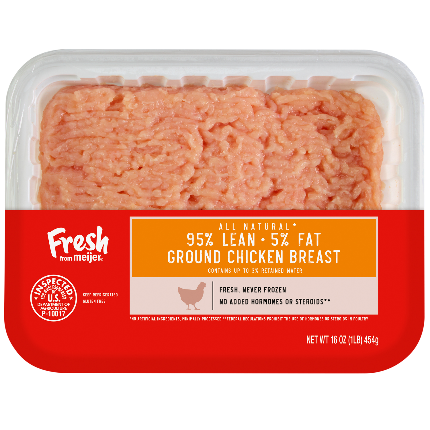 slide 1 of 2, Fresh From Meijer 95/5 Ground Chicken, 16 Oz., 16 oz