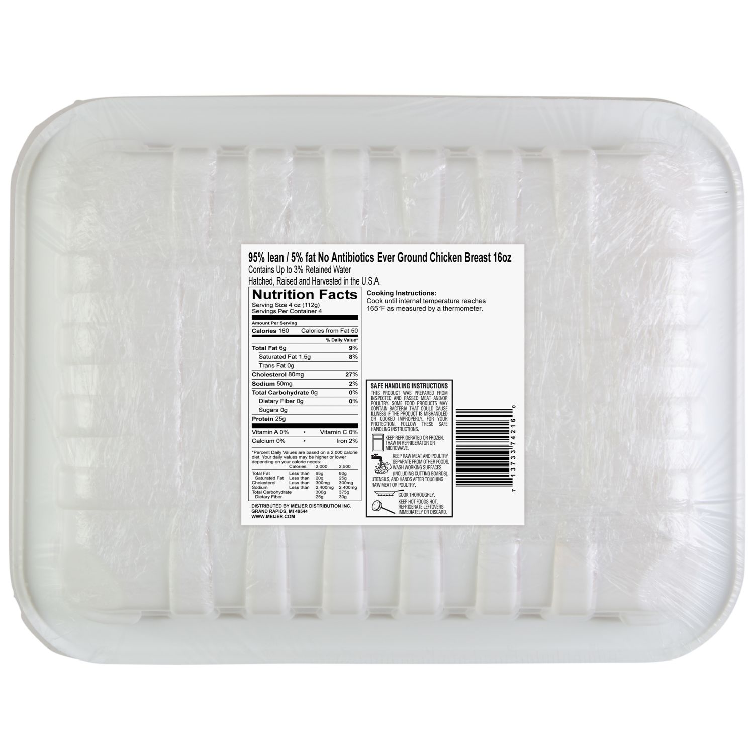 slide 2 of 2, True Goodness NAE 95/5 Ground Chicken Breast, 16 oz., 16 oz