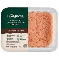 True Goodness NAE 95/5 Ground Chicken Breast, 16 oz.