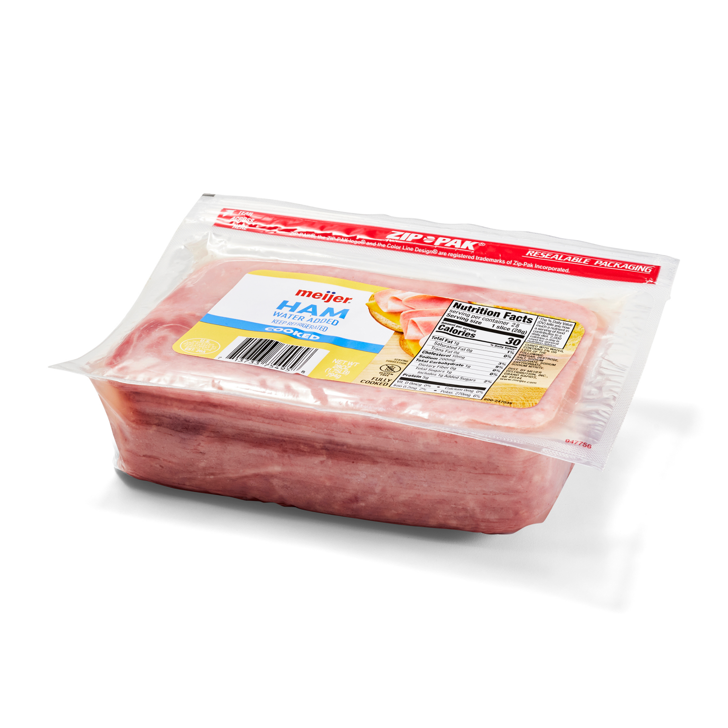 slide 2 of 3, Meijer Cooked Ham Lunchmeat, 28 oz