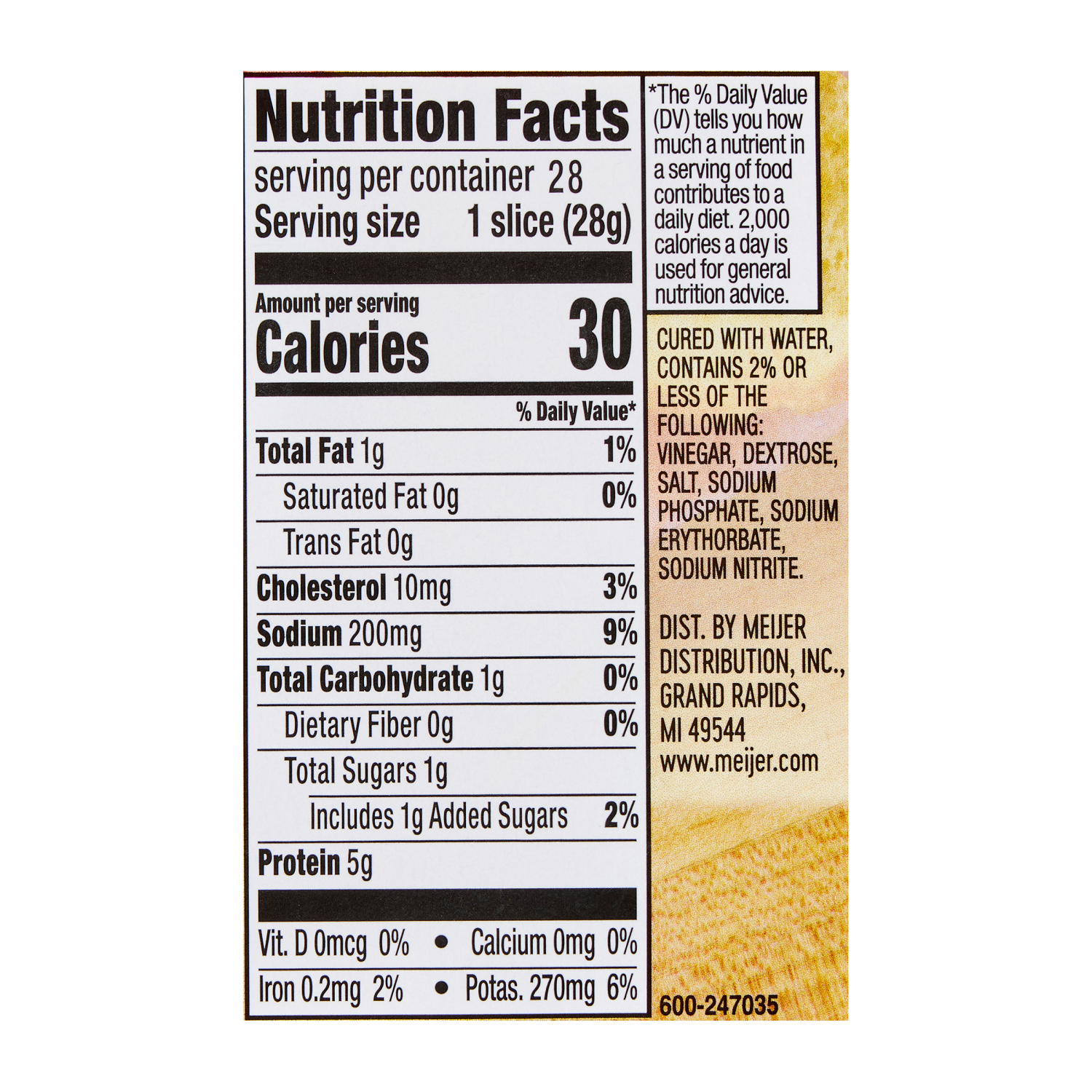 slide 3 of 3, Meijer Cooked Ham Lunchmeat, 28 oz