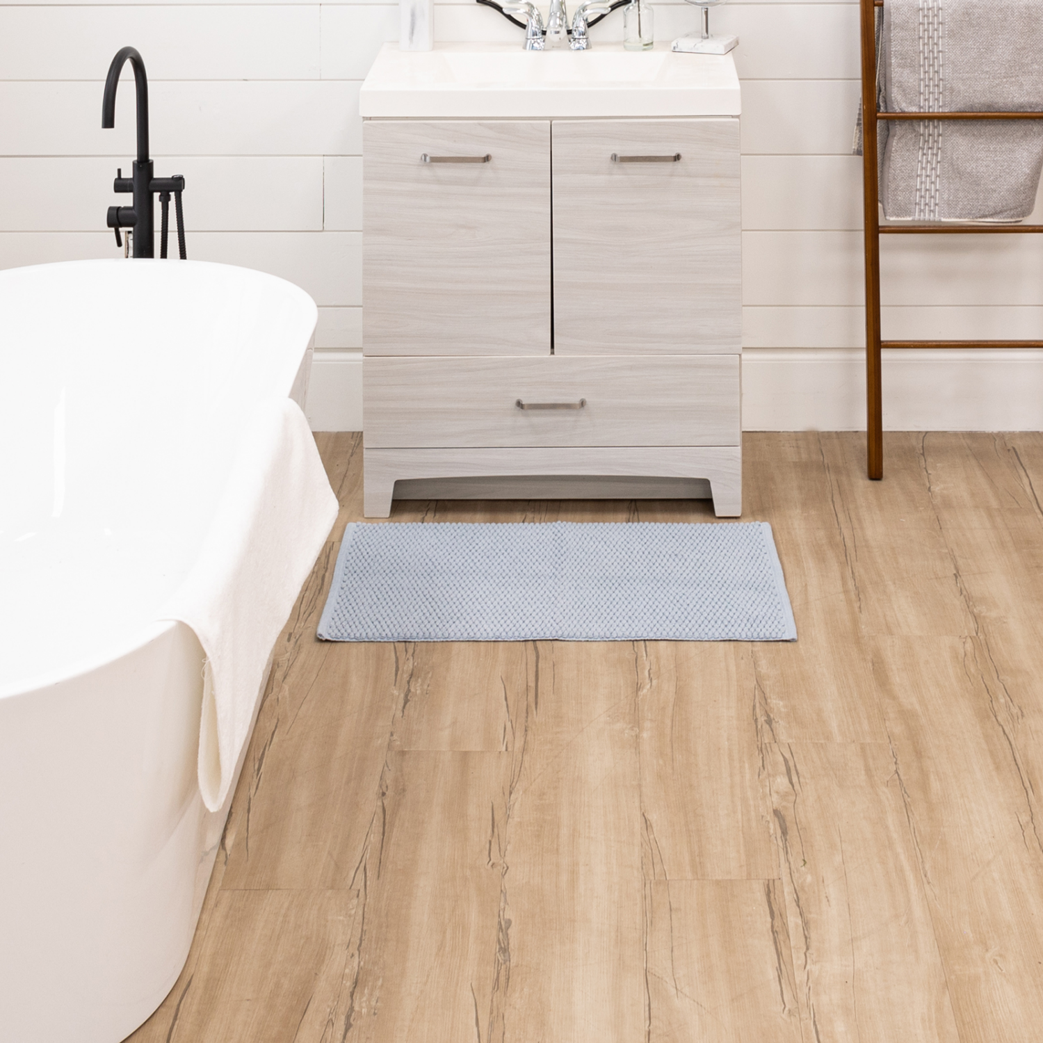 slide 2 of 3, Room & Retreat Cotton Low Loop Bath Rug Lt Blue 20" x 34", 1 ct