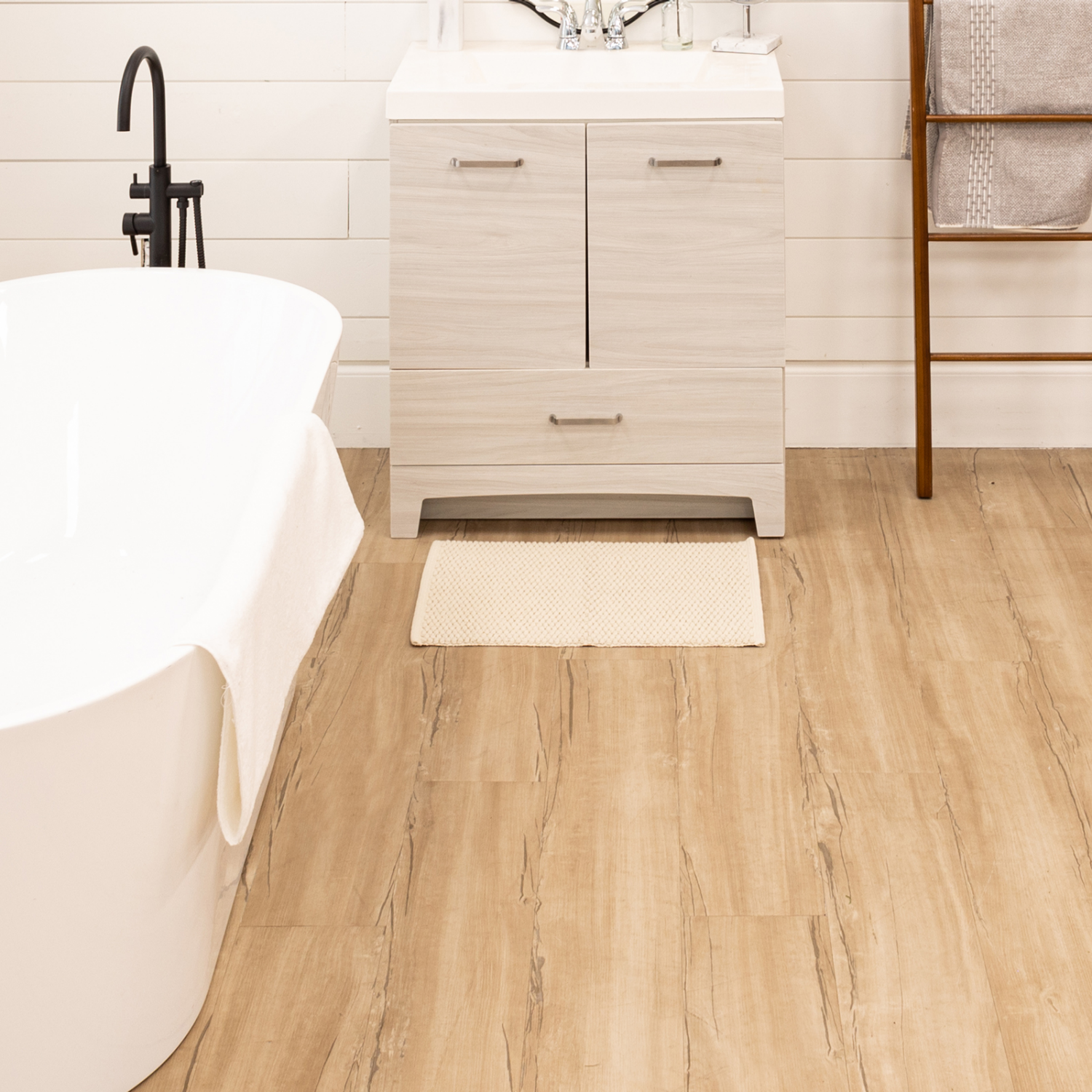 slide 2 of 3, Room & Retreat Cotton Low Loop Bath Rug Taupe 17" x 24", 1 ct