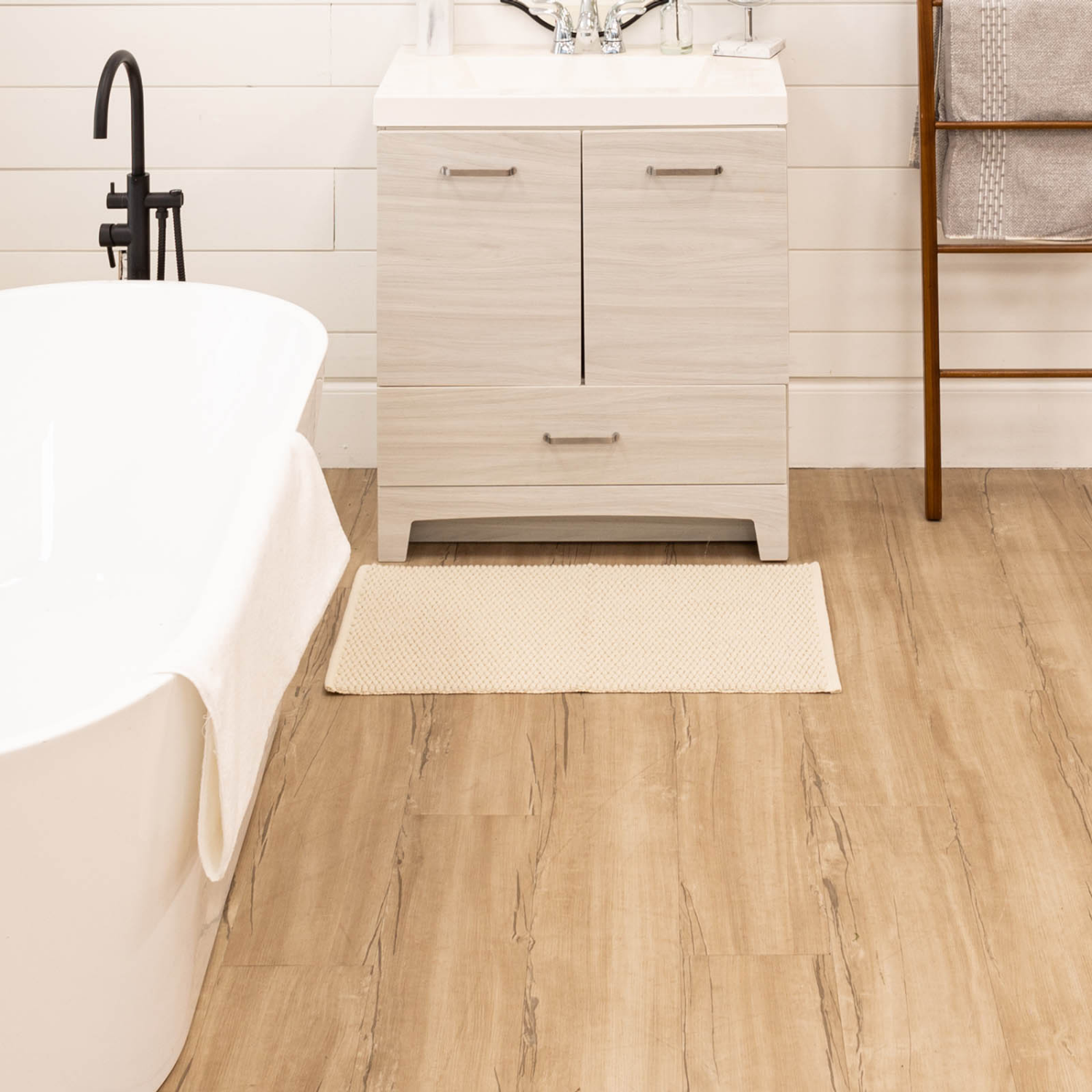 slide 2 of 3, Room & Retreat Cotton Low Loop Bath Rug Taupe 20" x 34", 1 ct