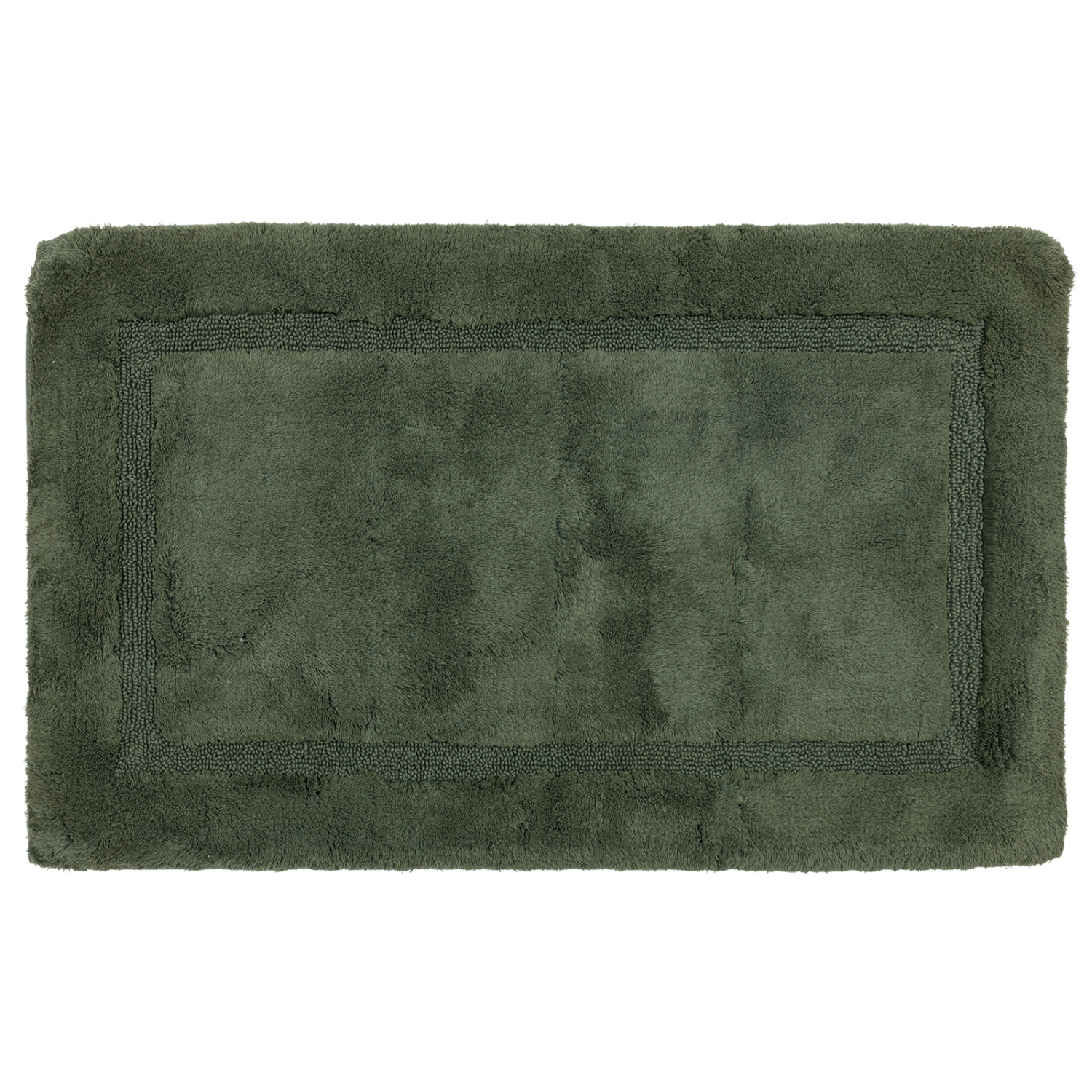 slide 1 of 3, ROOM & RETREAT Room $ Retreat Cotton Border Bath Mat Green 24" x 40", 1 ct
