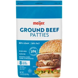 MEIJER 1/4LB GROUND BEEF BURGER PATTIES 32OZ FROZEN