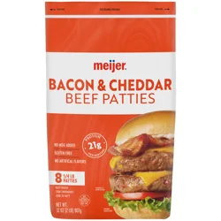 Meijer Bacon & Cheddar Beef Patties, 32 oz