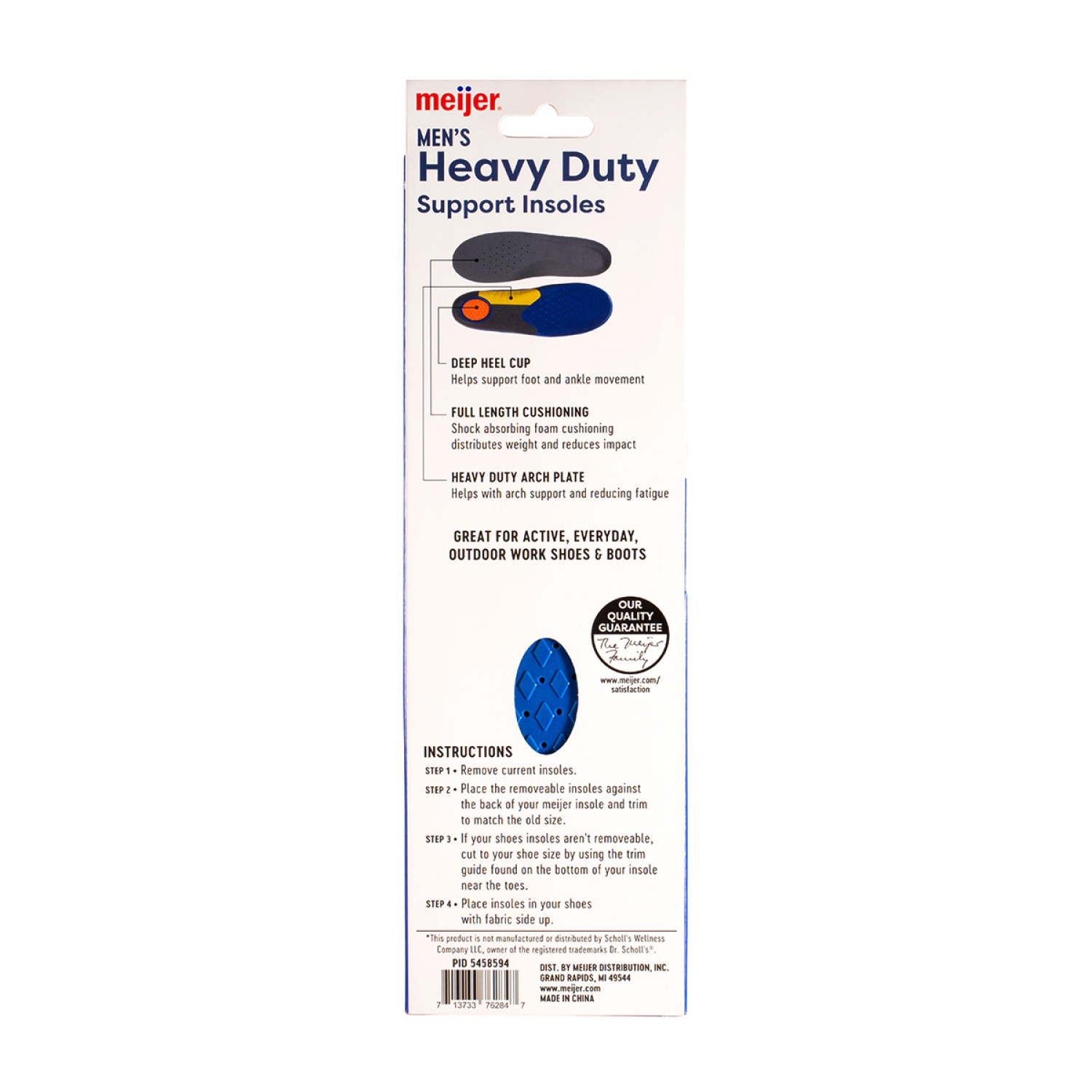 slide 2 of 2, Meijer Heavy Duty Support Insoles Men's, 1 ct