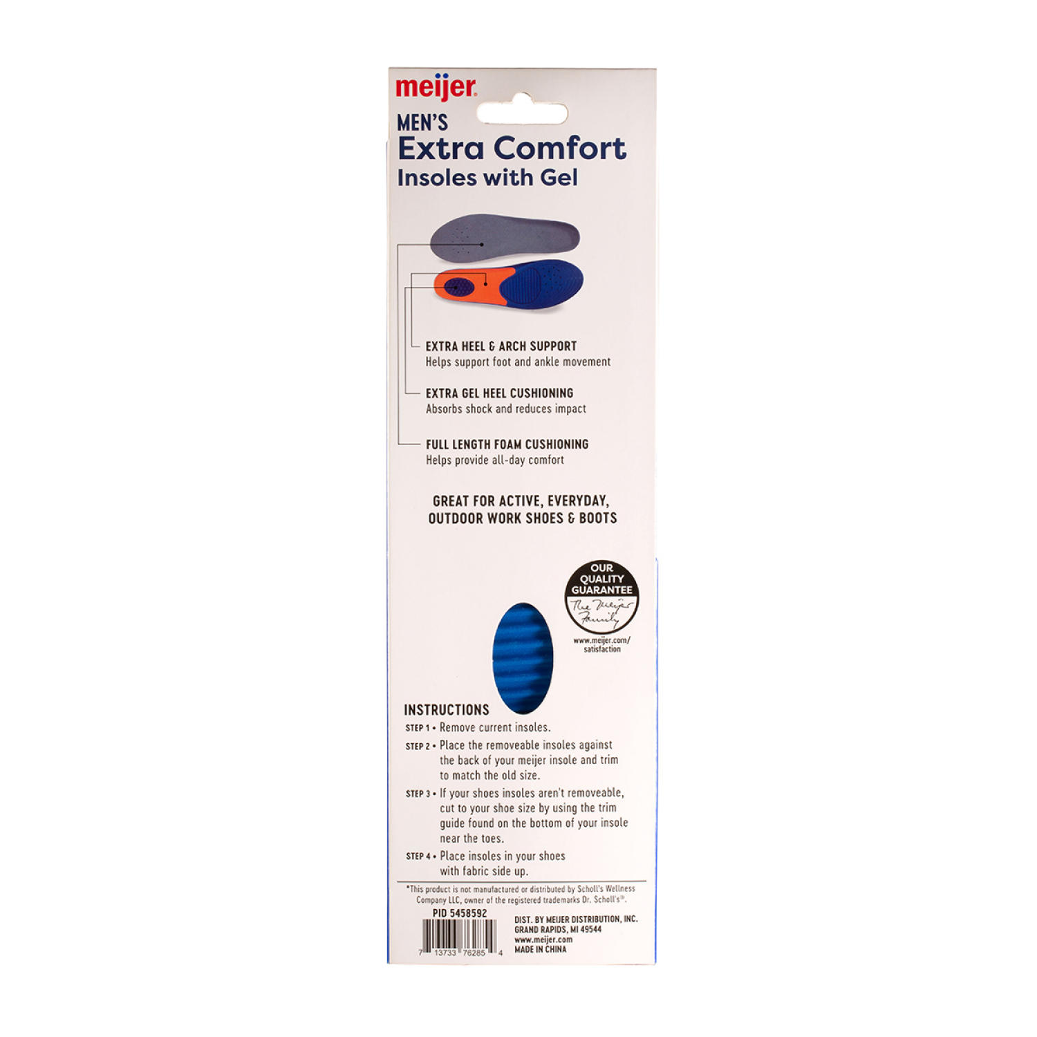 slide 2 of 2, Meijer Extra Comfort Insoles Men's, 1 ct