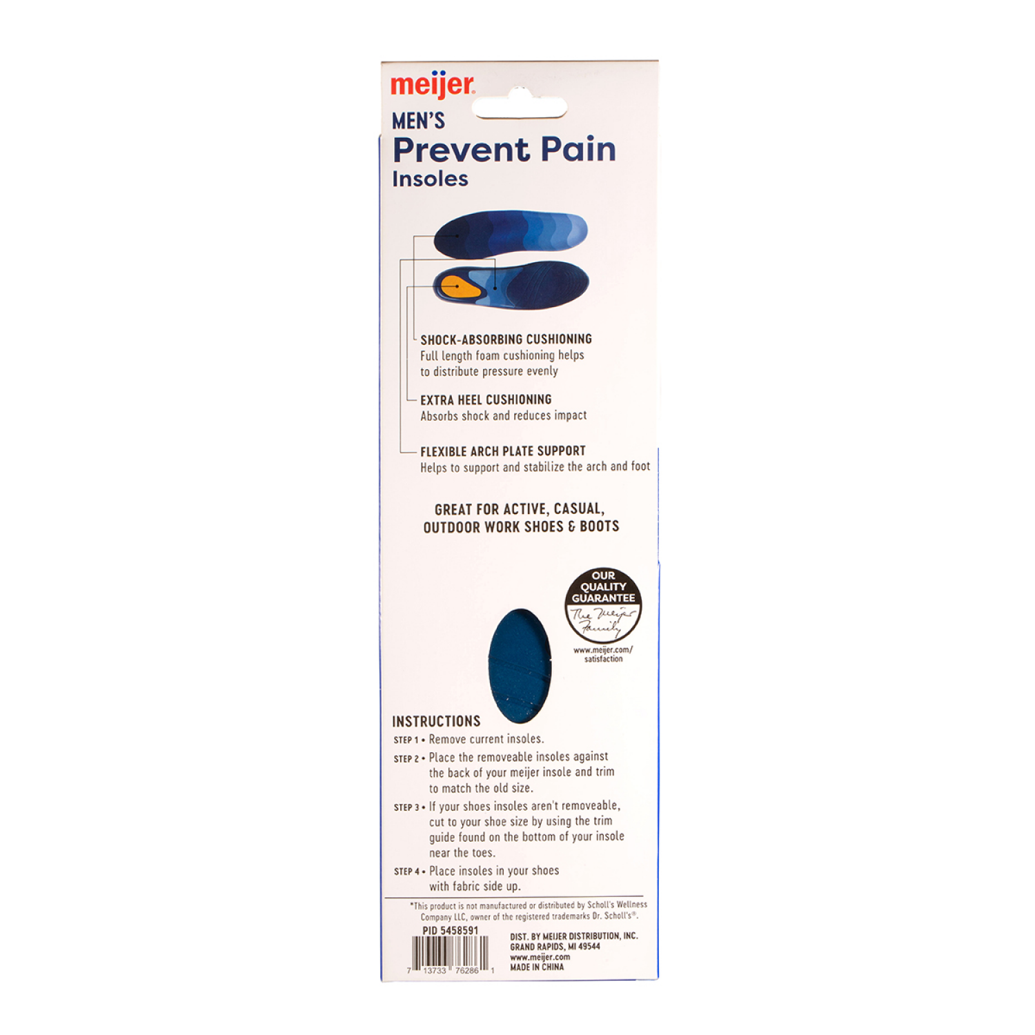 slide 2 of 2, Meijer Pain Prevention Insoles Men's, 1 ct