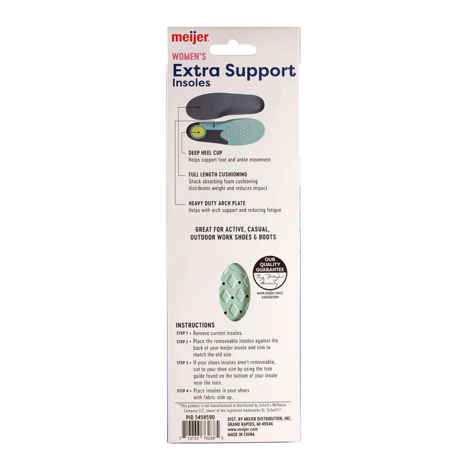 slide 2 of 2, Meijer Extra Support Insoles Women's, 1 ct