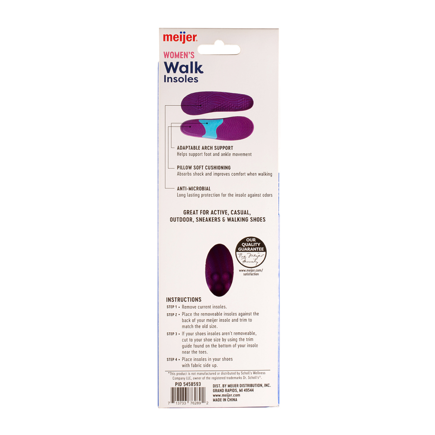 slide 2 of 2, Meijer Walk Insoles Women's, 1 ct
