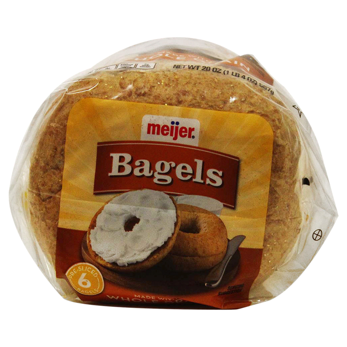 slide 6 of 6, Meijer Whole Grain Bagels, 6 ct