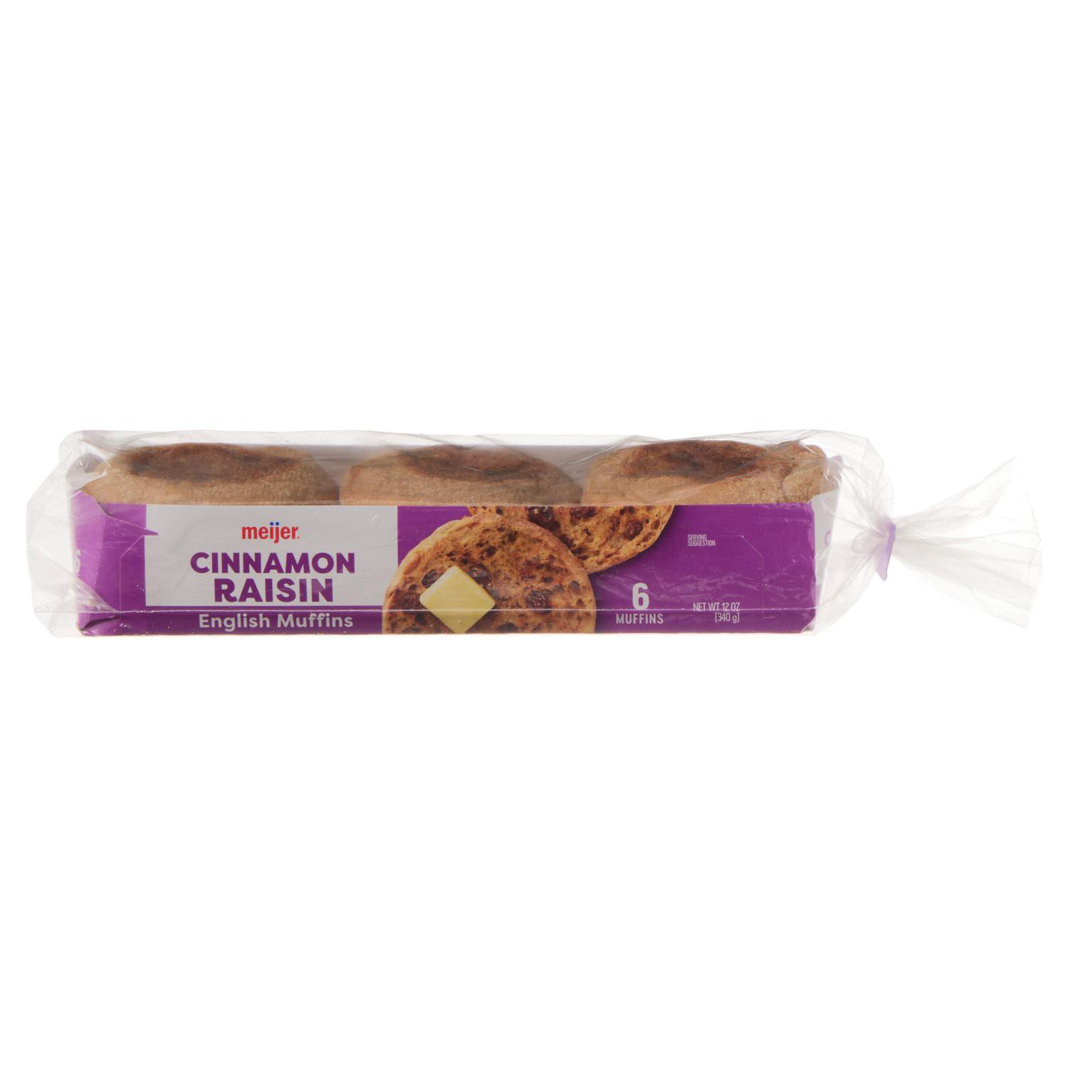 slide 1 of 4, Meijer Cinnamon Raisin English Muffins, 6 Count, 6 ct