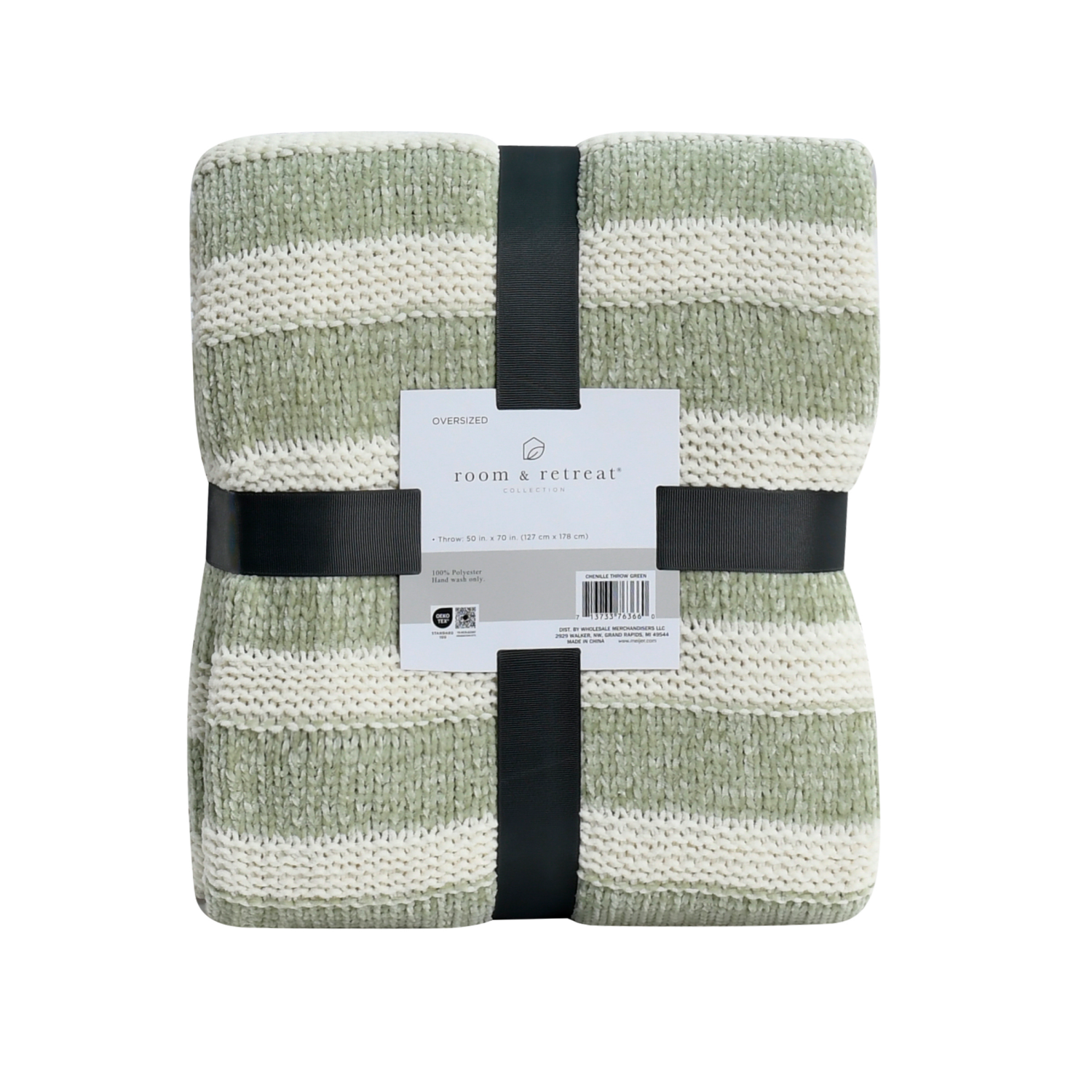 slide 2 of 3, Room & Retreat Chenille Stripe Throw 50 in x 70 in, 1 ct