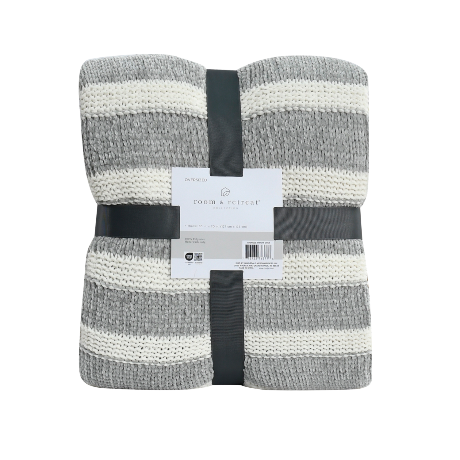 slide 2 of 3, Room & Retreat Chenille Stripe Throw 50 in x 70 in, 1 ct