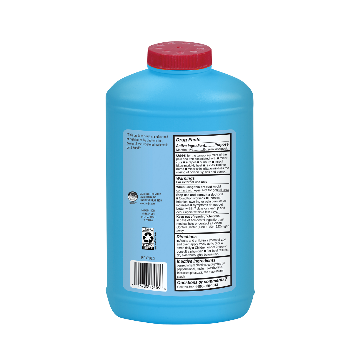 slide 2 of 2, Meijer Medicated Foot Powder With Cornstarch, 10 oz, 10 oz