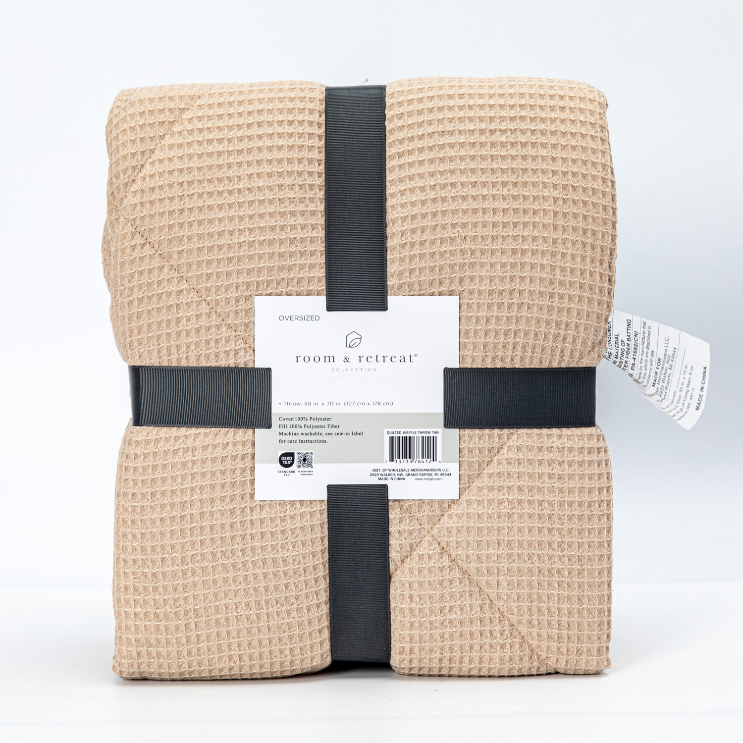 slide 2 of 3, Room & Retreat Quilted Waffle Throw 50 in x 70 in, 1 ct