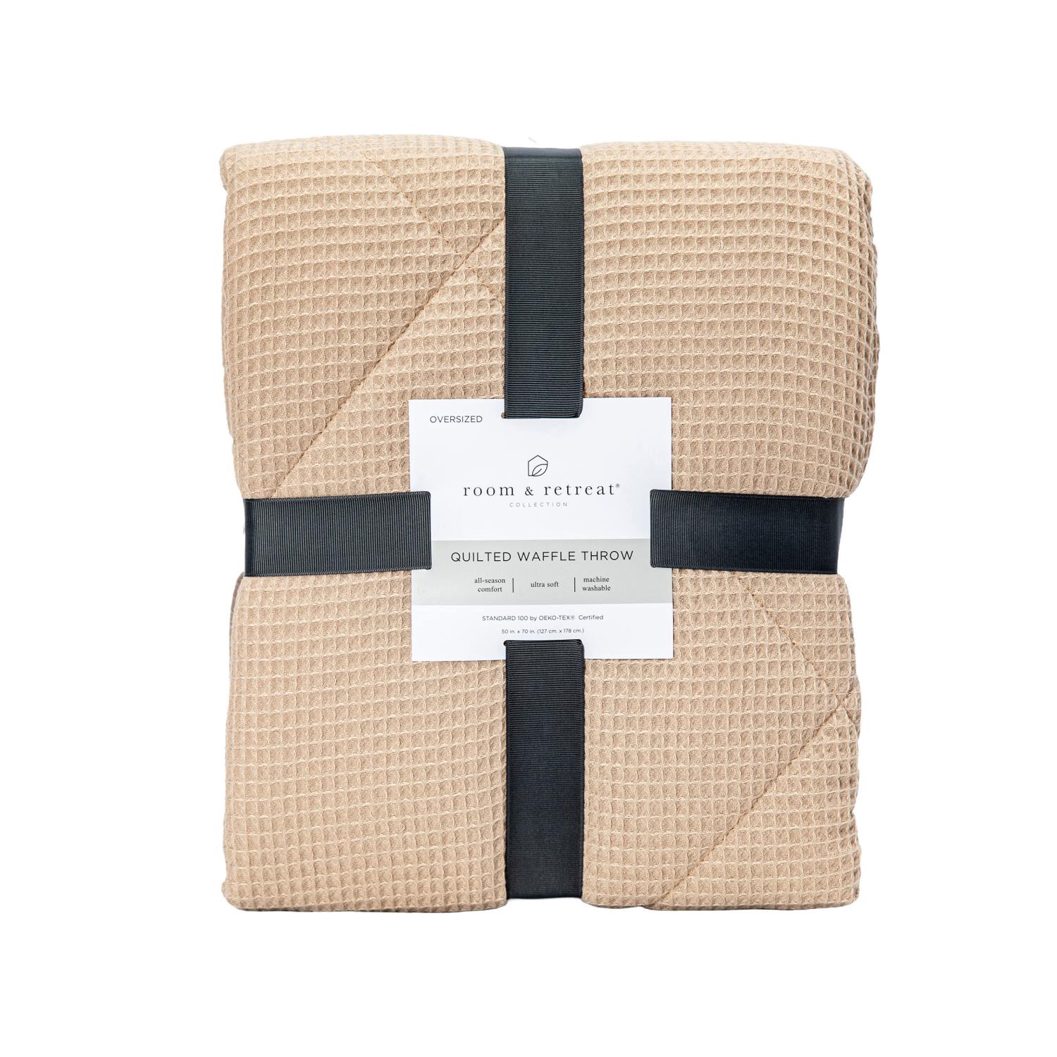 slide 1 of 4, Room & Retreat Quilted Waffle Throw 50 In X 70 In, 1 ct