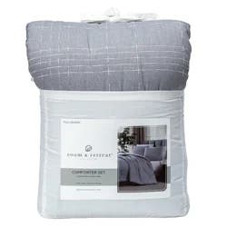 Room & Retreat White Stitches 3piece Comforter Set Full/Queen