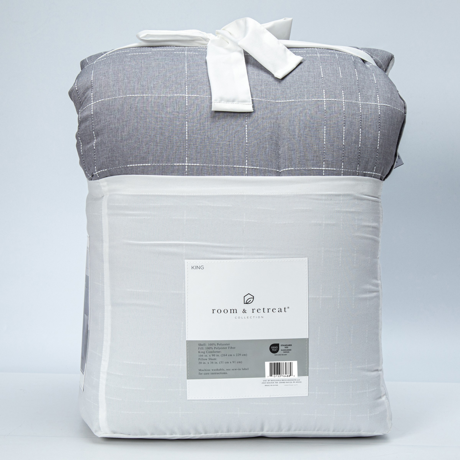 slide 4 of 4, Room & Retreat White Stitches 3piece Comforter Set King, 3 ct