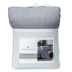 Room & Retreat White Stitches 3piece Comforter Set King