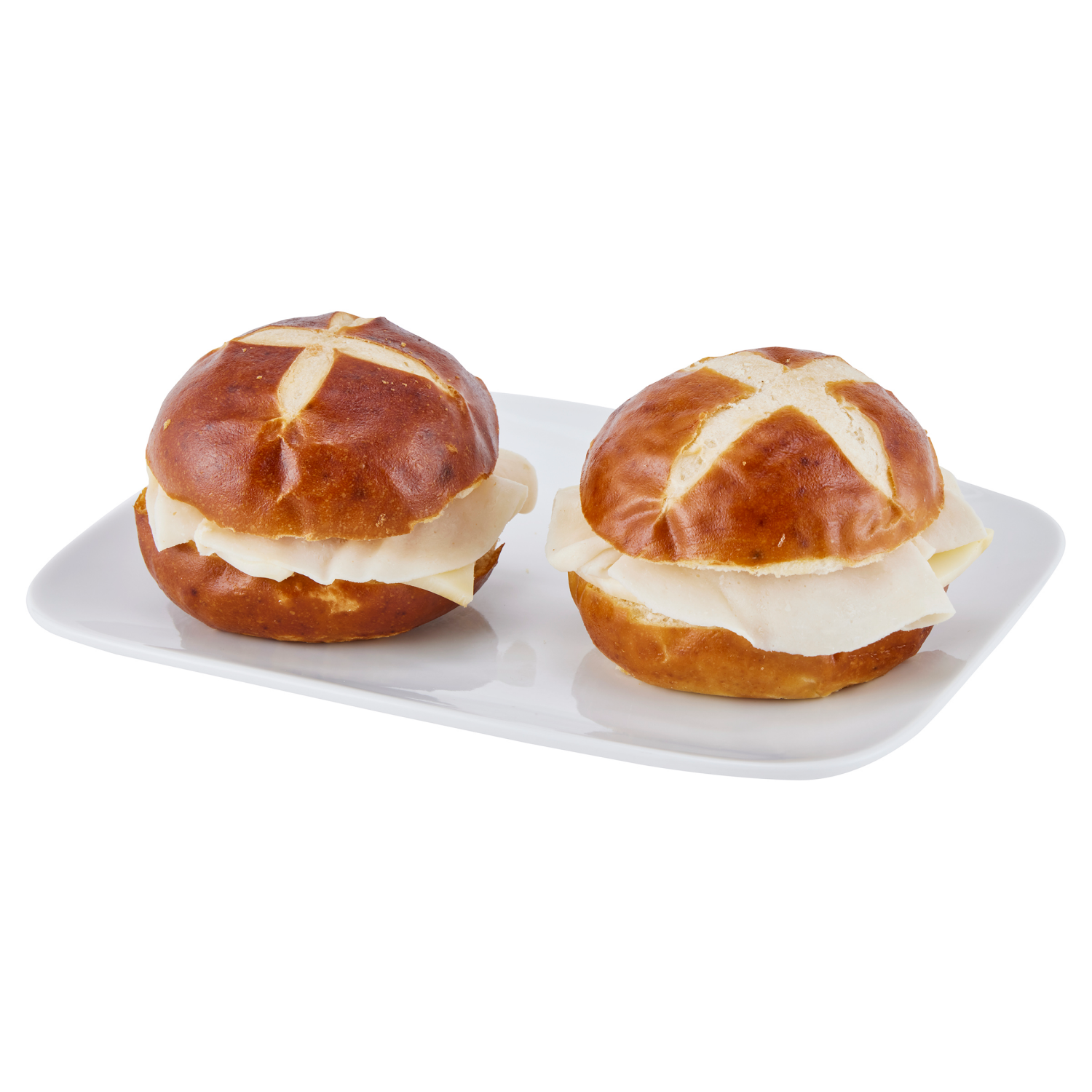 slide 2 of 2, Crafted Market by Meijer Turkey & Provolone Pretzel Roll Sliders, 6 oz., 6 oz