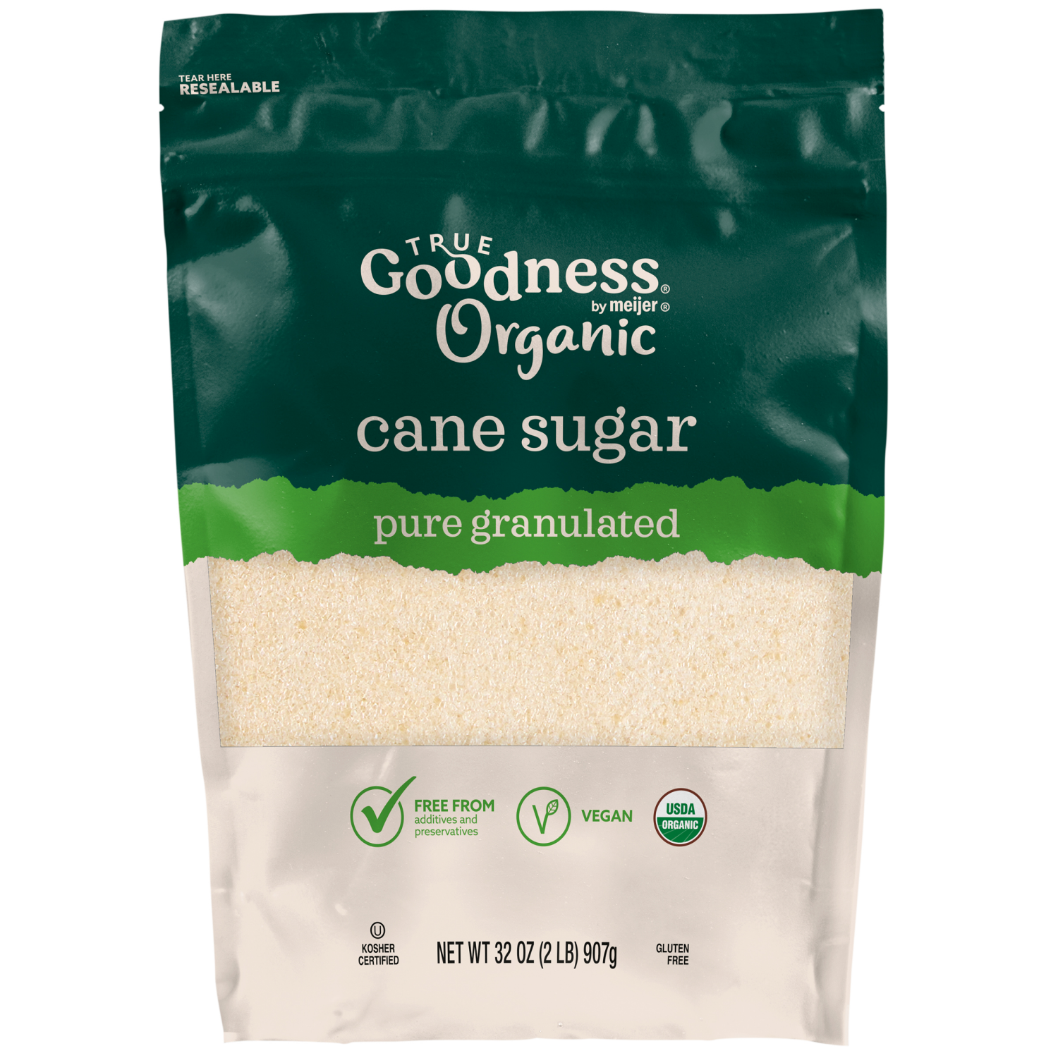 slide 1 of 2, True Goodness Cane Sugar, 2 lb, organic, 2 lb