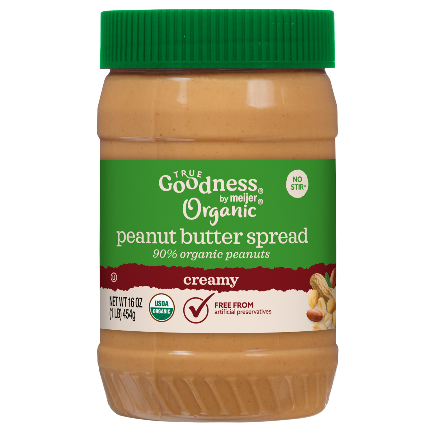 slide 1 of 3, True Goodness Organic Creamy Peanut Butter, 16 oz