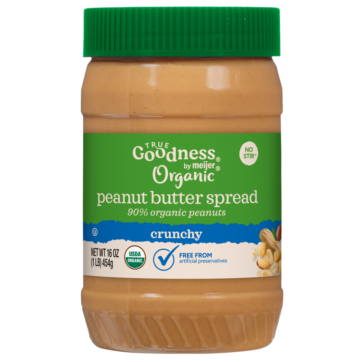 slide 1 of 3, True Goodness Organic Crunchy Peanut Butter, 16 oz