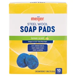 Meijer Steel Wool Soap Pads Lemon, 10 Ct