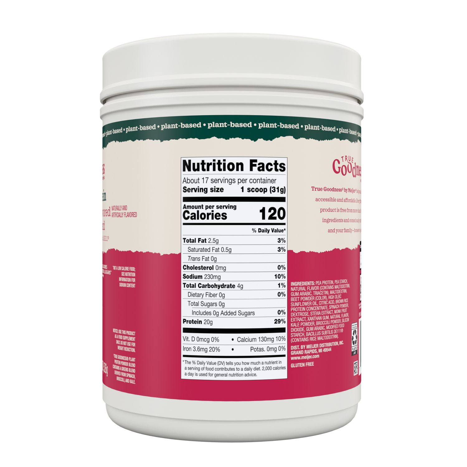 slide 4 of 4, TRUE GOODNESS PLANT PRO PWD STRAW 18.6OZ, 18.6 oz