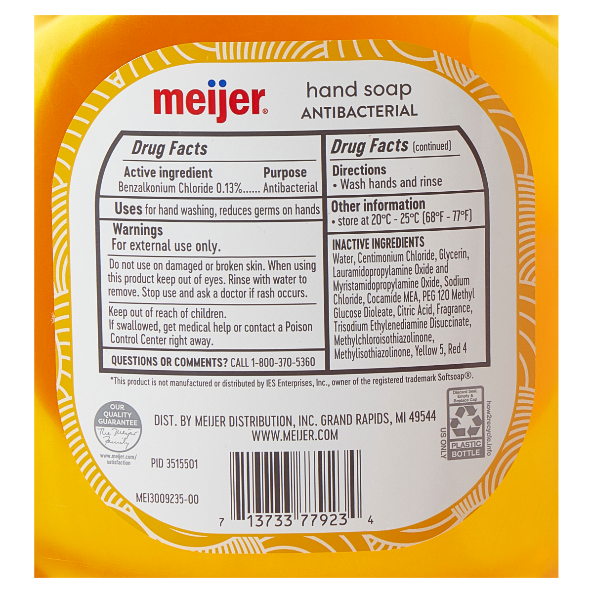 slide 3 of 3, Meijer Antibacterial Hand Soap Refill, Amber, 56 oz Refill, 56 oz