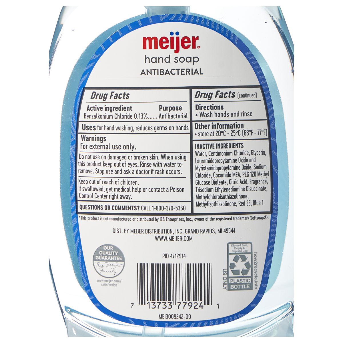 slide 3 of 3, Meijer Antibacterial Hand Soap, Spring Rain, 11.25 oz, 11.25 oz