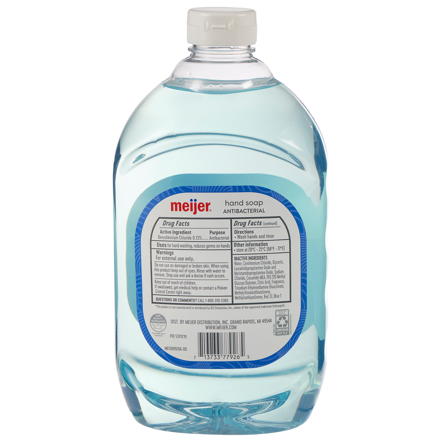 slide 2 of 3, Meijer Liquid Hand Soap Antibacterial, Spring Rain, 56 Oz Refill, 56 oz